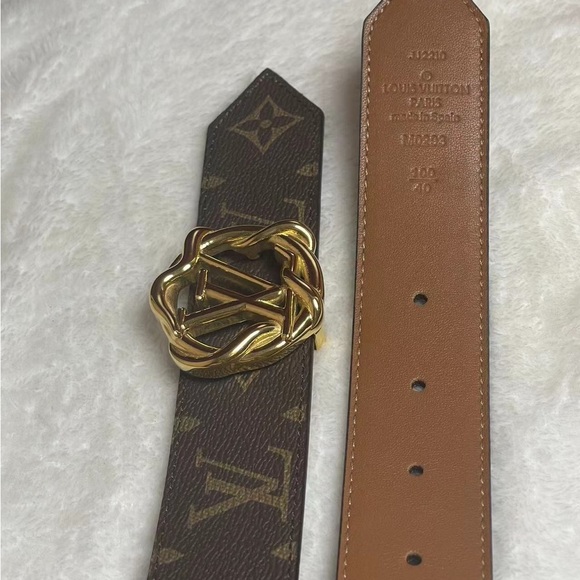 Louis Vuitton Monogram Brown Reversible Belt with Gold Buckle - Picture 4 of 10